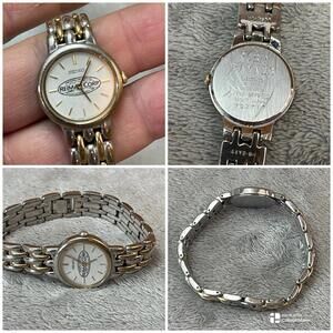 Seiko Watch Women White Dial Two Tone Round V700-6379 Reima Corp. Company Watch